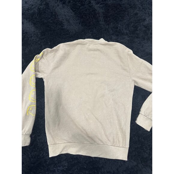 Nirvana Beige Sweatshirt With Yellow Smiley Graphic Print On Front  Size S - Picture 4 of 8